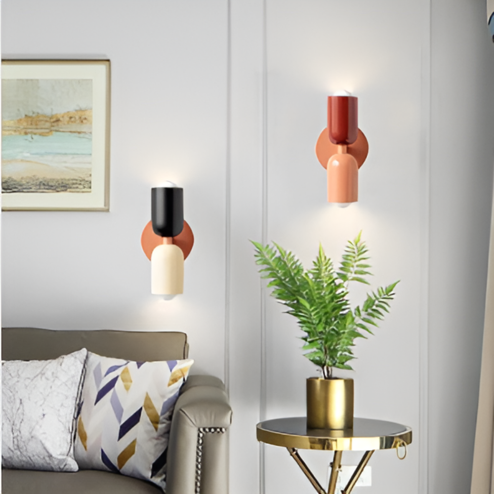 Battery Powered Wall Sconce with Dual Capsule Shades and Cordless Modern Design - Image 2