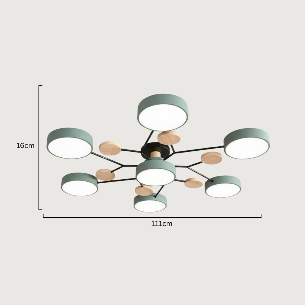 Bedroom Ceiling Light Fixtures Semi Flush LED Modern with Wooden Accents - Image 12