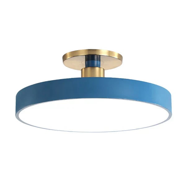Bedroom Ceiling Light Fixtures Semi Flush Mount LED with Round Drum Shade - Image 8