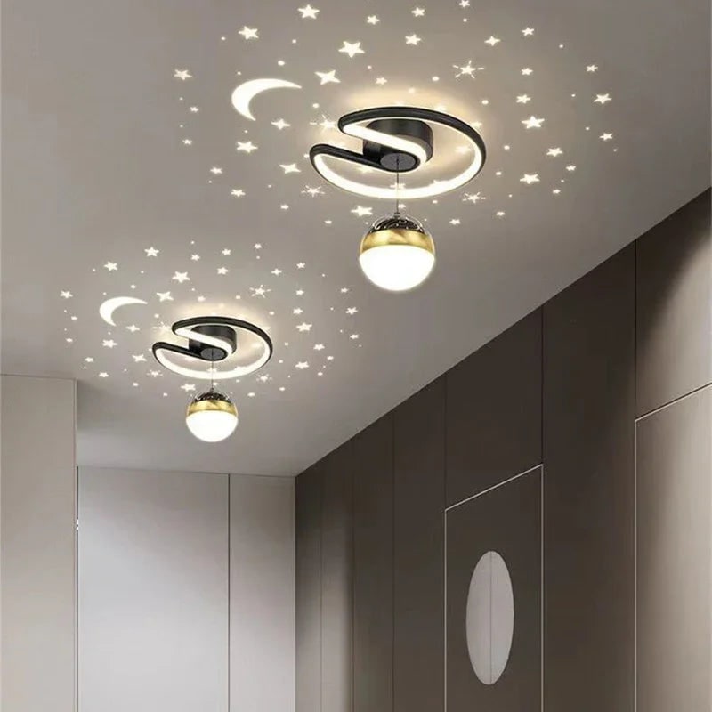 Bedroom Ceiling Light Fixtures with LED Semi Flush Mount Starry Sky Projection - Image 3