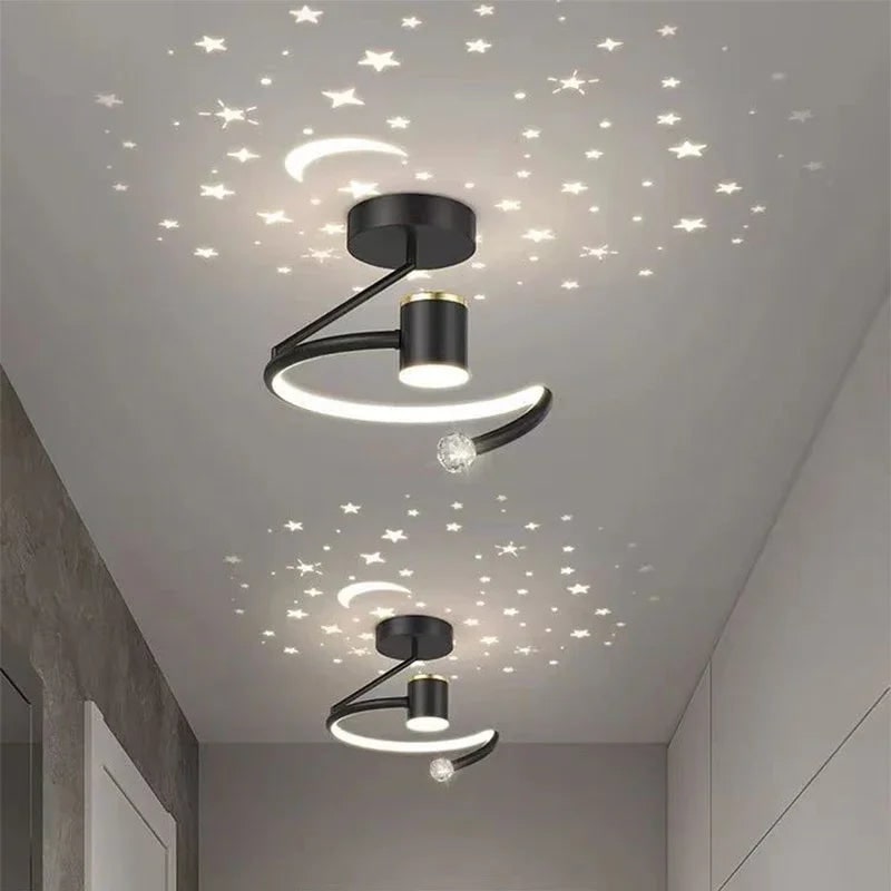 Bedroom Ceiling Light Fixtures with LED Semi Flush Mount Starry Sky Projection - Image 4