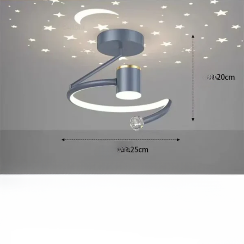 Bedroom Ceiling Light Fixtures with LED Semi Flush Mount Starry Sky Projection - Image 8