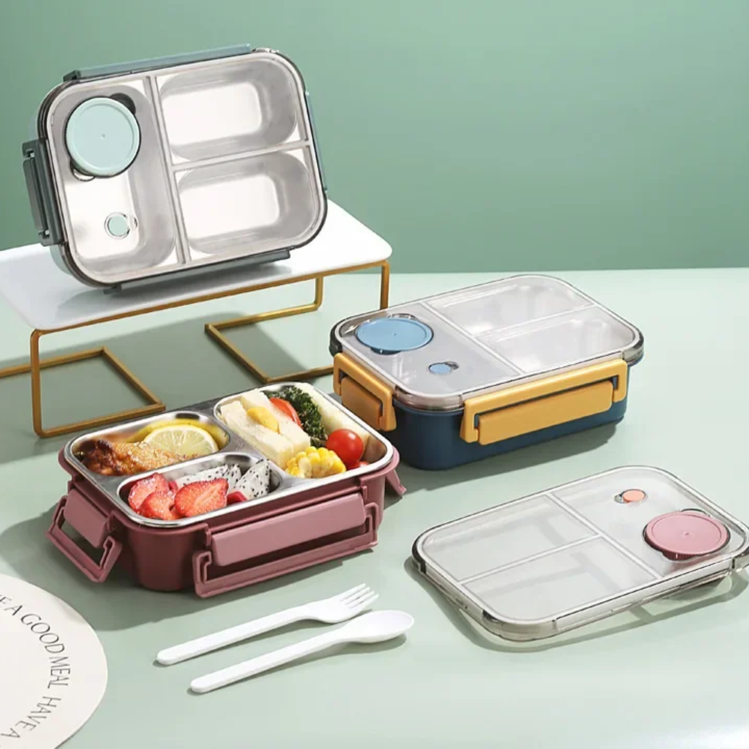 Bento Lunch Box with Stainless Steel Compartments and Leakproof Thermal Design - Image 11