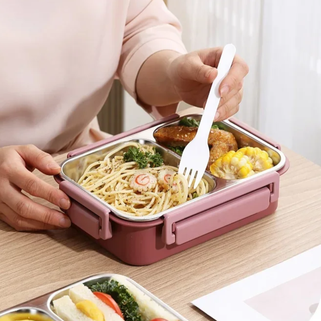 Bento Lunch Box with Stainless Steel Compartments and Leakproof Thermal Design - Image 12