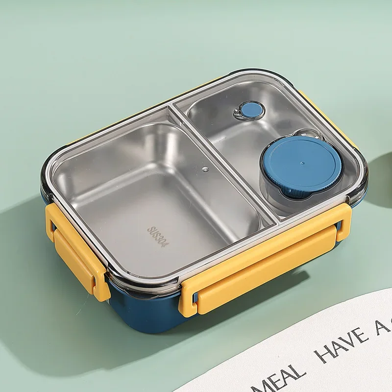 Bento Lunch Box with Stainless Steel Tray Three Compartments and Leak-Proof Lid - Image 10
