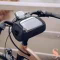 Bike Handlebar Bag with Clear Phone Pocket and Dual Zipper Storage - Image 1
