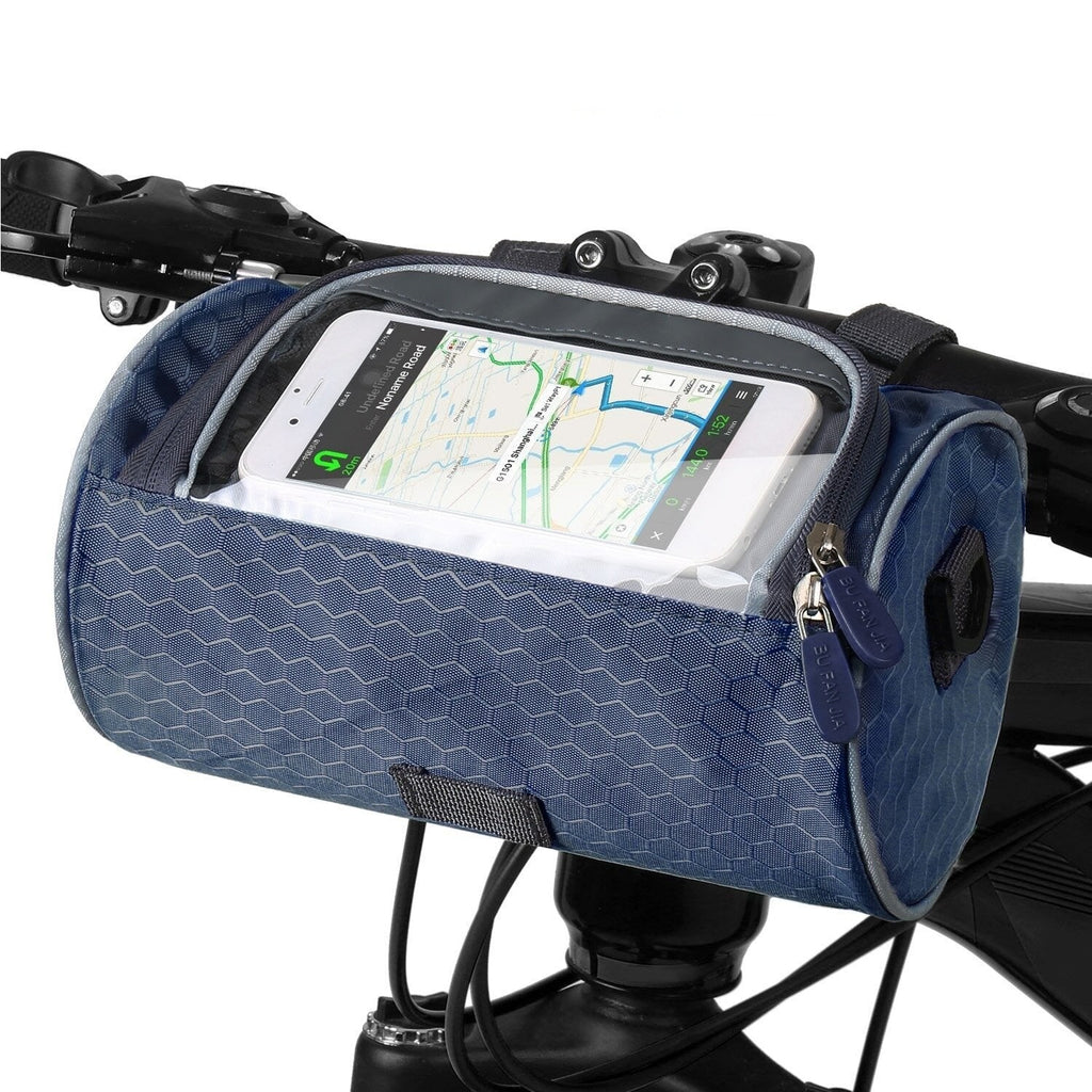 Bike Handlebar Bag with Clear Phone Pocket and Dual Zipper Storage - Image 11