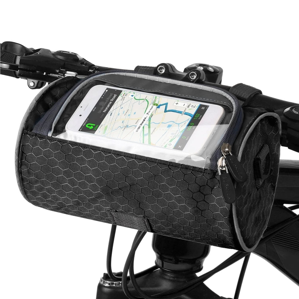 Bike Handlebar Bag with Clear Phone Pocket and Dual Zipper Storage - Image 12