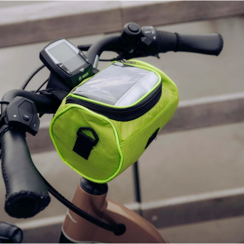 Bike Handlebar Bag with Clear Phone Pocket and Dual Zipper Storage - Image 3