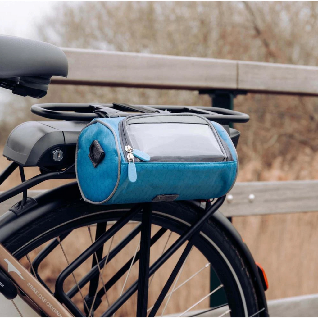 Bike Handlebar Bag with Clear Phone Pocket and Dual Zipper Storage - Image 4