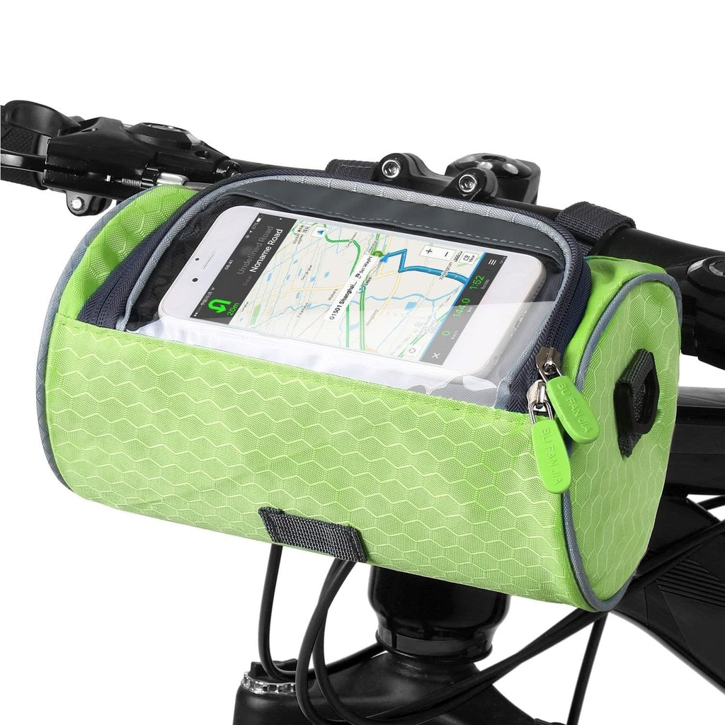 Bike Handlebar Bag with Clear Phone Pocket and Dual Zipper Storage - Image 9