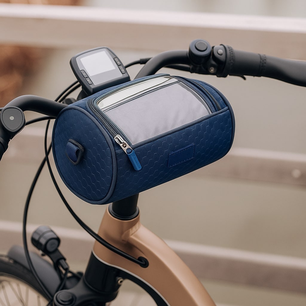 Bike Handlebar Bag with Touchscreen Phone Holder and Reflective Trim - Image 15