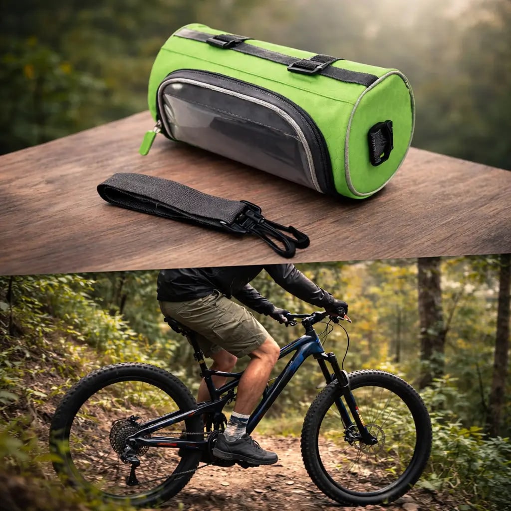 Bike Handlebar Bag with Touchscreen Phone Holder and Reflective Trim - Image 5