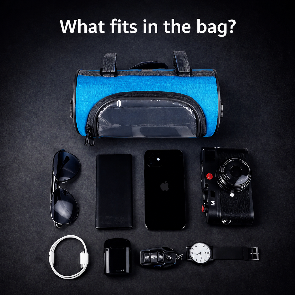 Bike Handlebar Bag with Touchscreen Phone Holder and Reflective Trim - Image 6