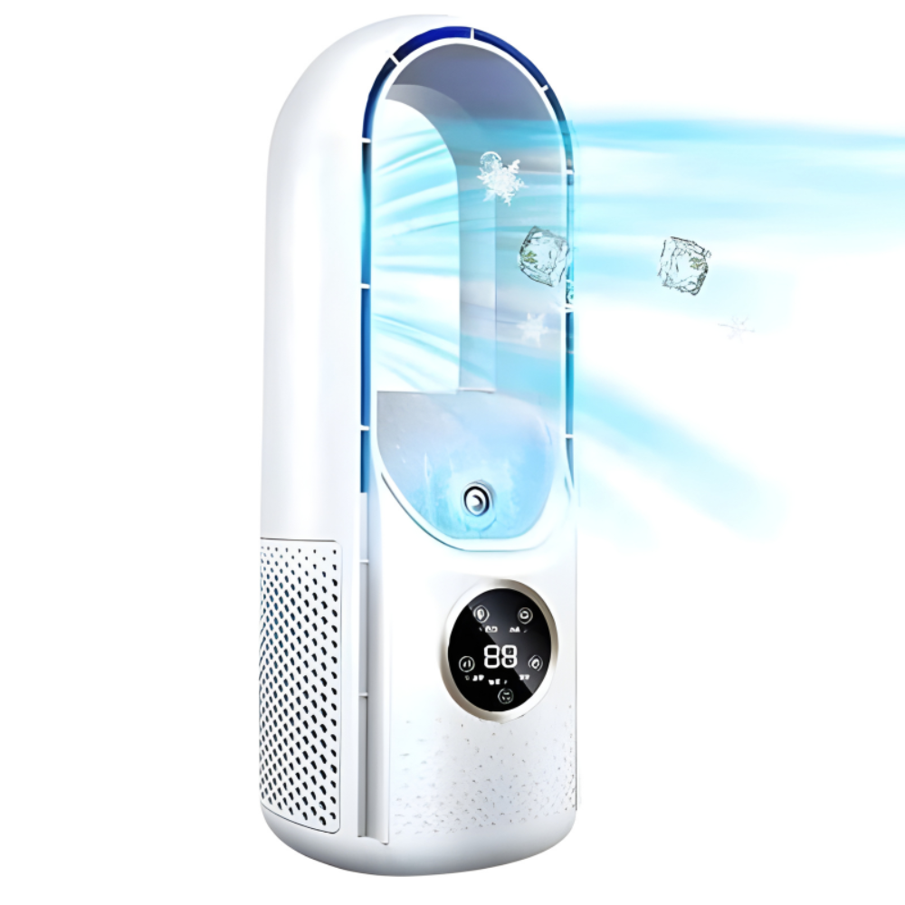 Bladeless Desk Fan with Misting Water Tank and LED Nightlight - Image 2
