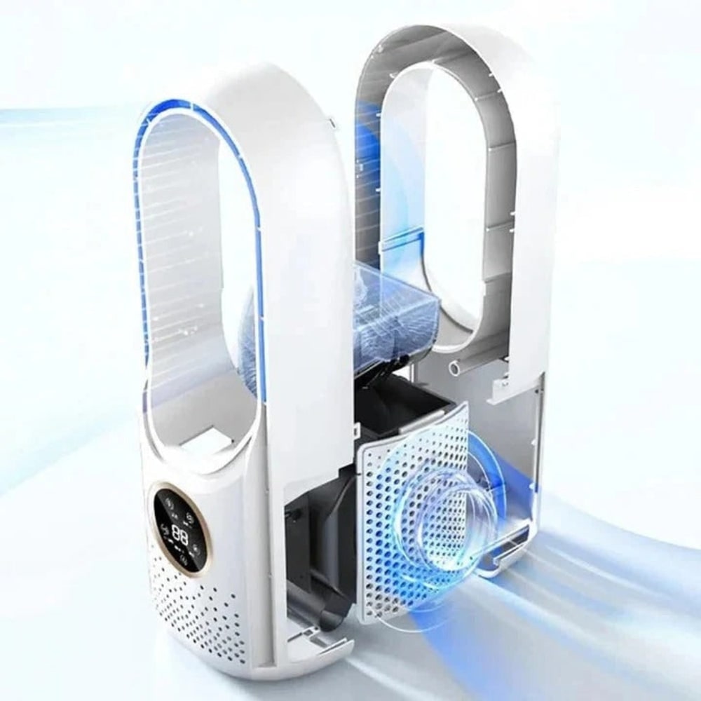 Bladeless Desk Fan with Misting Water Tank and LED Nightlight - Image 5