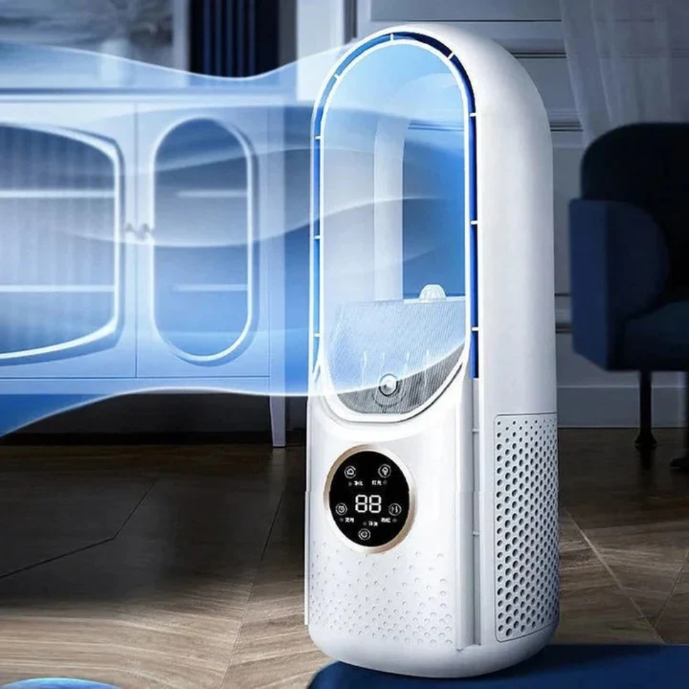 Bladeless Desk Fan with Misting Water Tank and LED Nightlight - Image 6