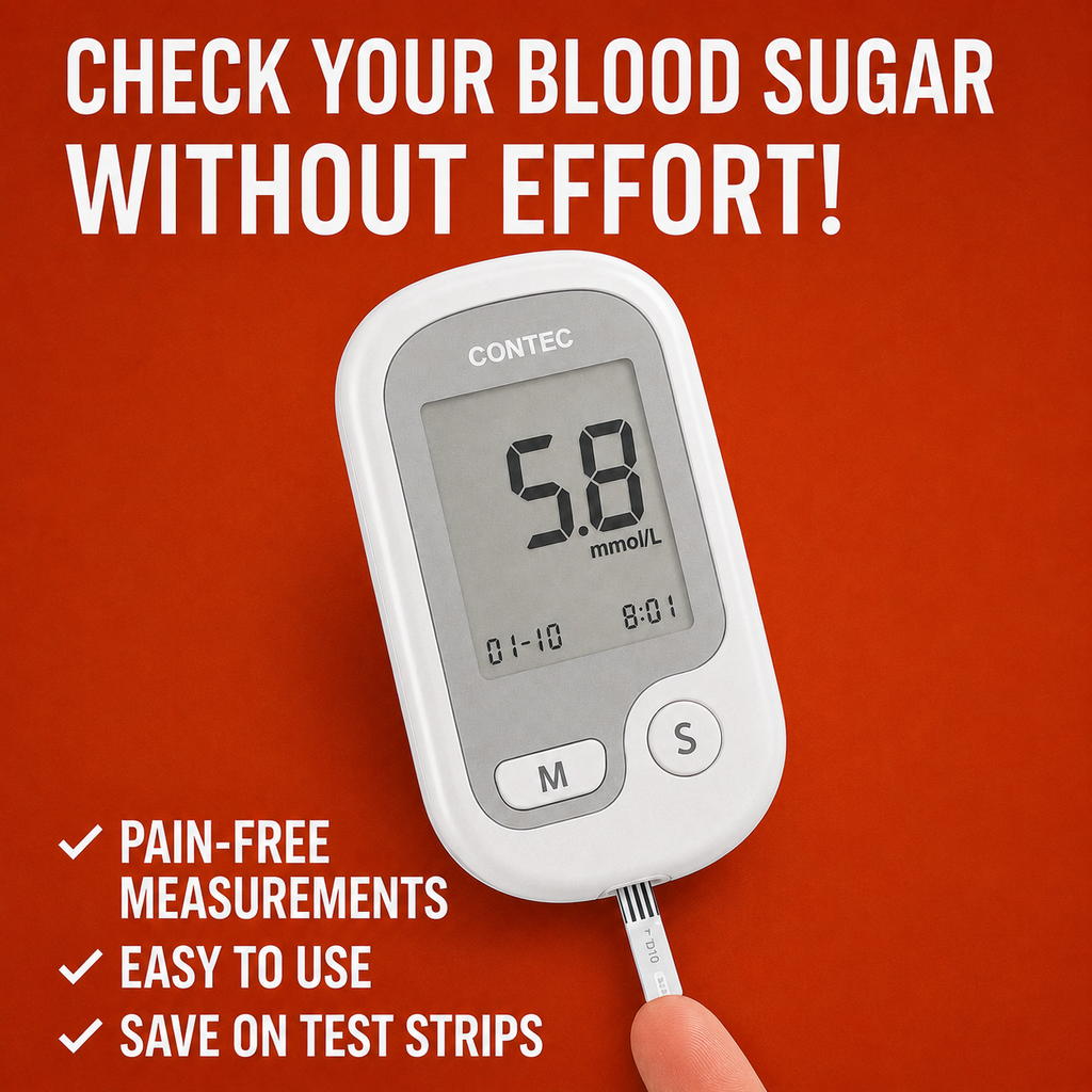 Blood Sugar Level Monitor with Portable Digital Display and Test Strip Kit - Image 2
