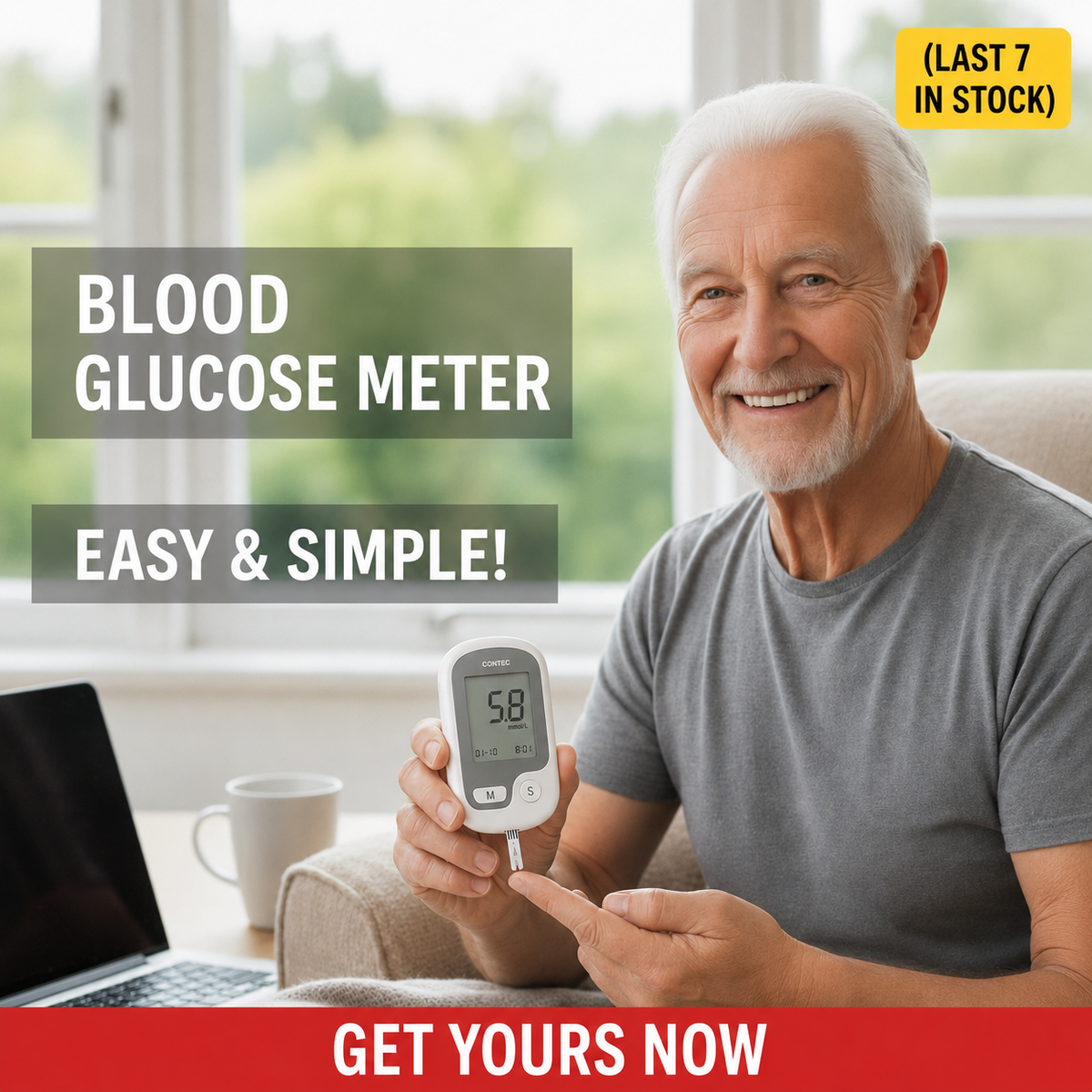 Blood Sugar Level Monitor with Portable Digital Display and Test Strip Kit - Image 5