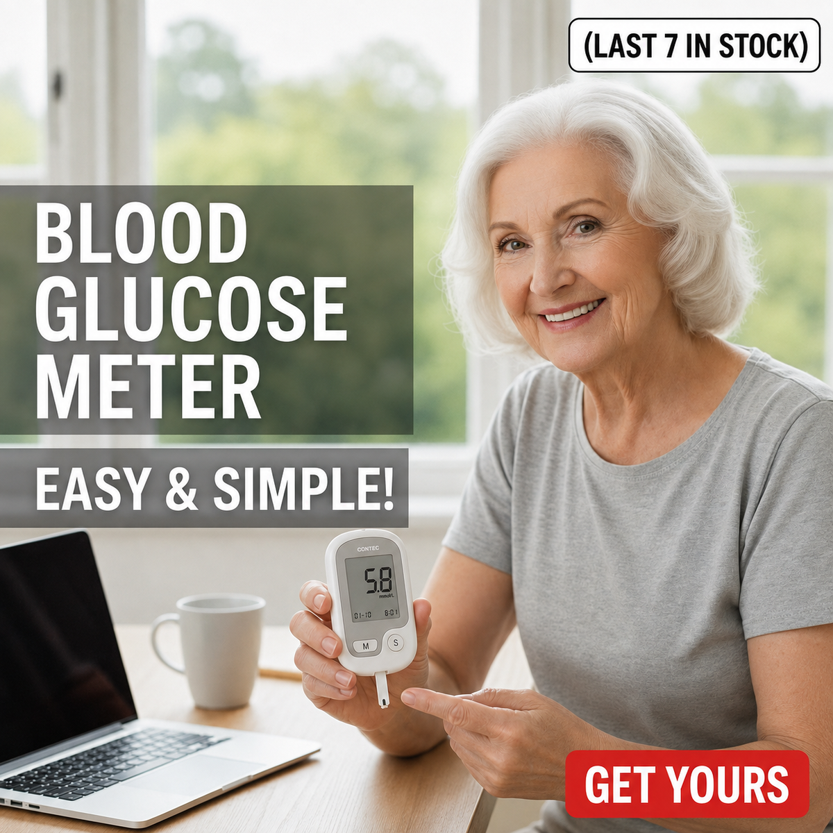 Blood Sugar Level Monitor with Portable Digital Display and Test Strip Kit - Image 7