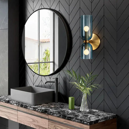 Double Head Sculpted Glass Wall Light