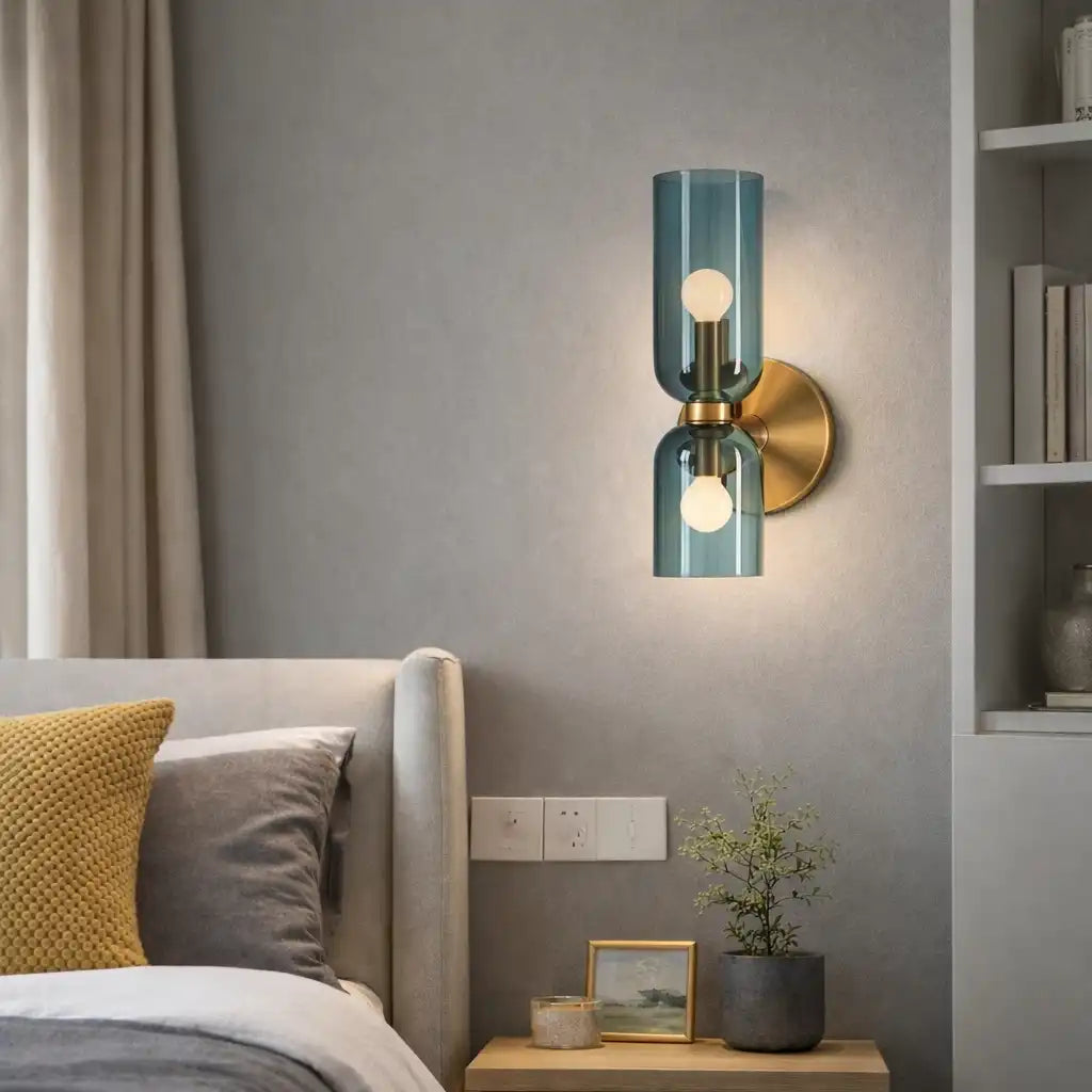 Irina Modern Double-Head Sculpted Glass Wall Light