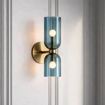 Double Head Sculpted Glass Wall Light