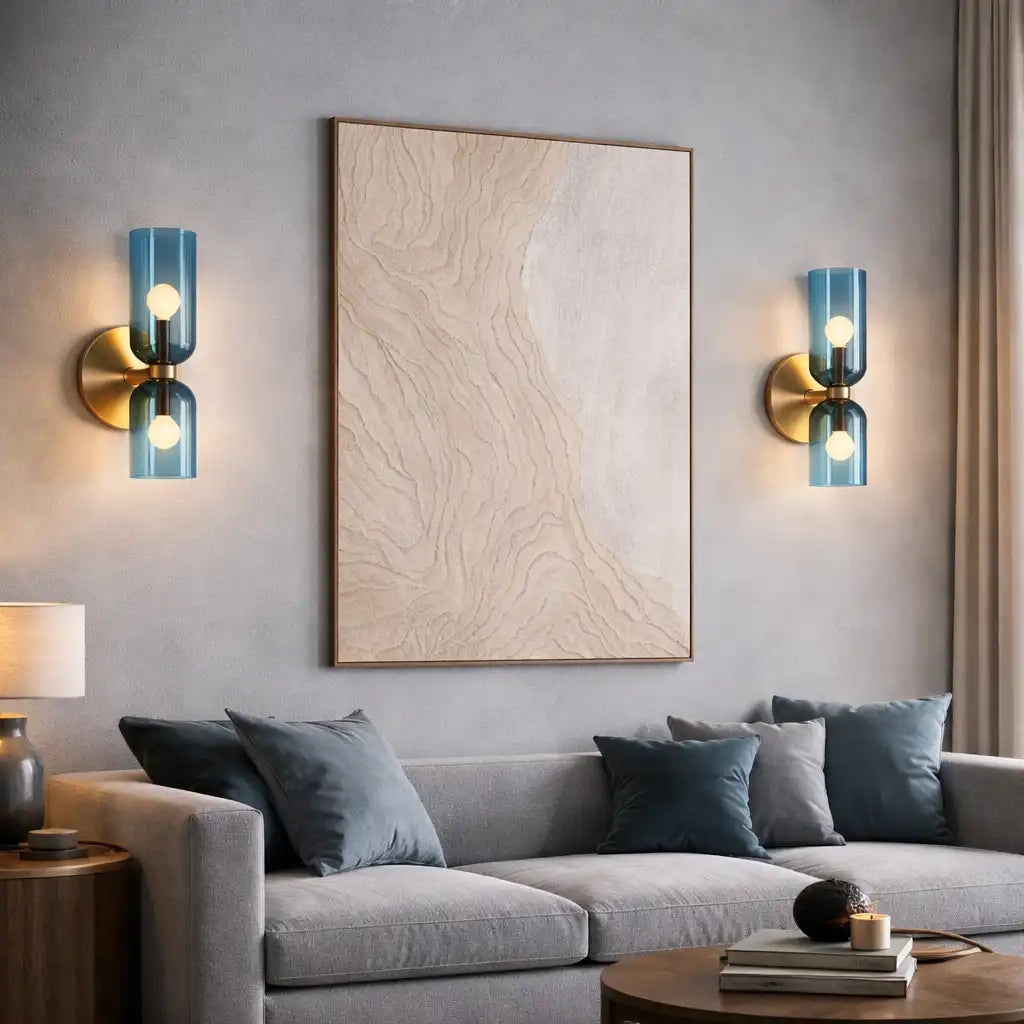 Irina Modern Double-Head Sculpted Glass Wall Light
