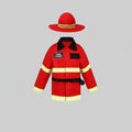 Boys' Halloween Firefighter Costume with Jacket Hat and Wearable Fire Truck for Dress Up and Party - Image 1