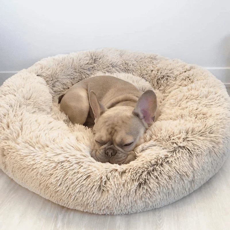 Calming Donut Dog Bed with Plush Raised Rim and Round Nest Design - Image 10