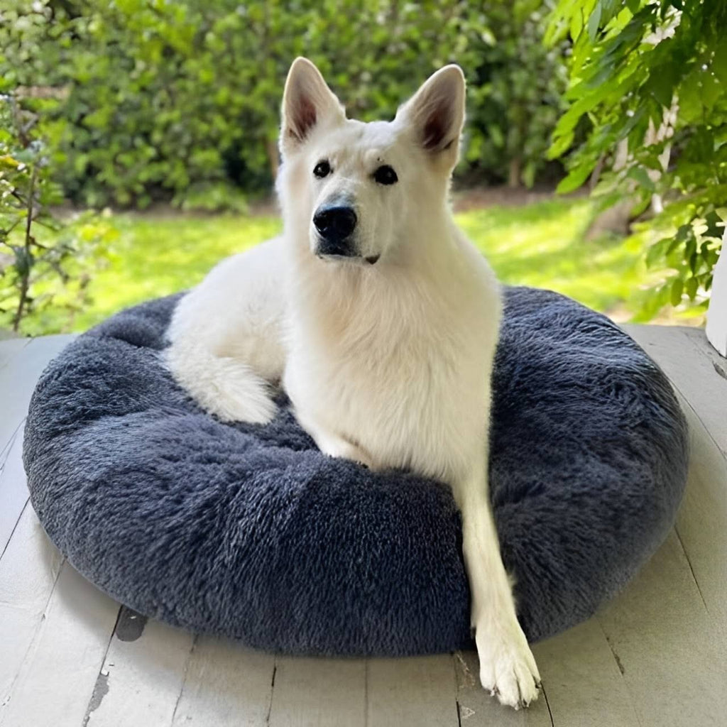 Calming Donut Dog Bed with Plush Raised Rim and Round Nest Design - Image 12