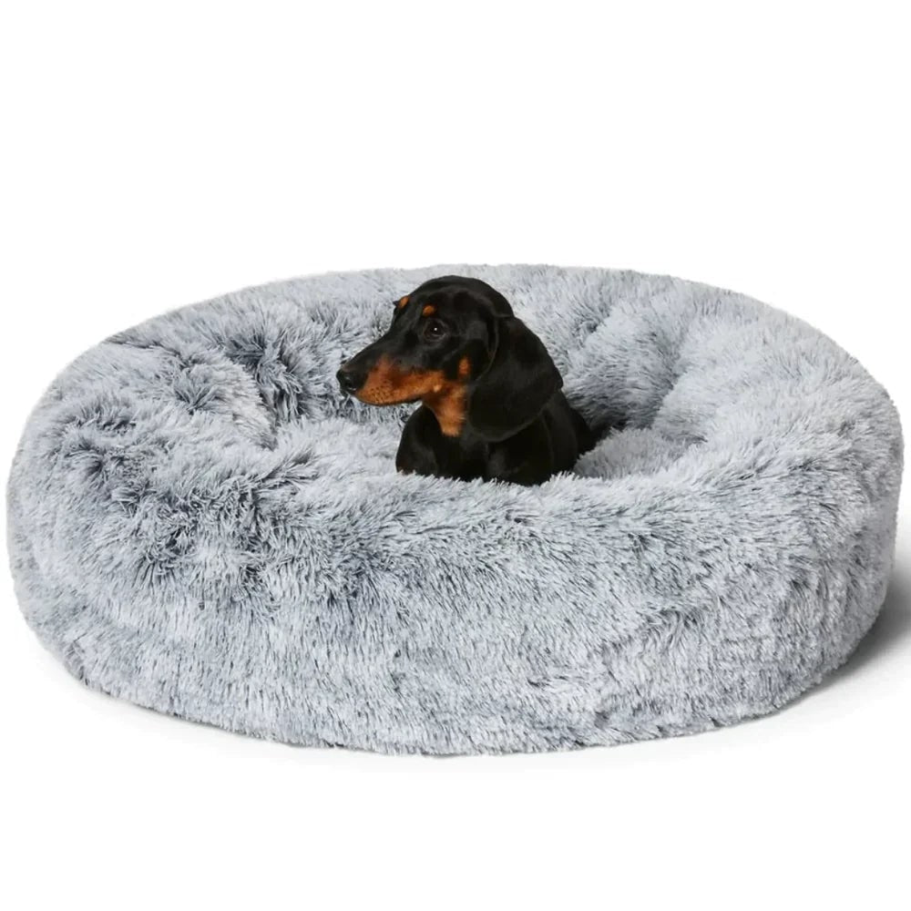Calming Donut Dog Bed with Plush Raised Rim and Round Nest Design - Image 2