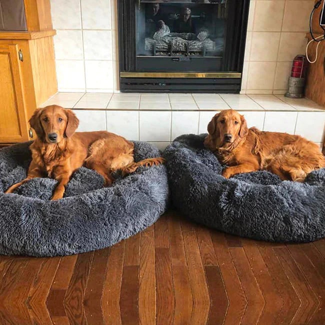 Calming Donut Dog Bed with Plush Raised Rim and Round Nest Design - Image 5