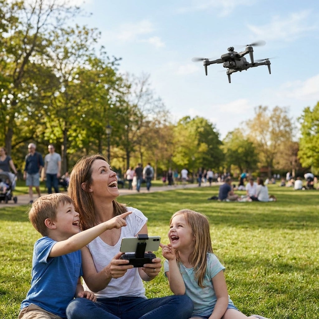 Camera Drone Quadcopter with 3-Axis Gimbal Foldable Portable Design and Remote Controller - Image 2