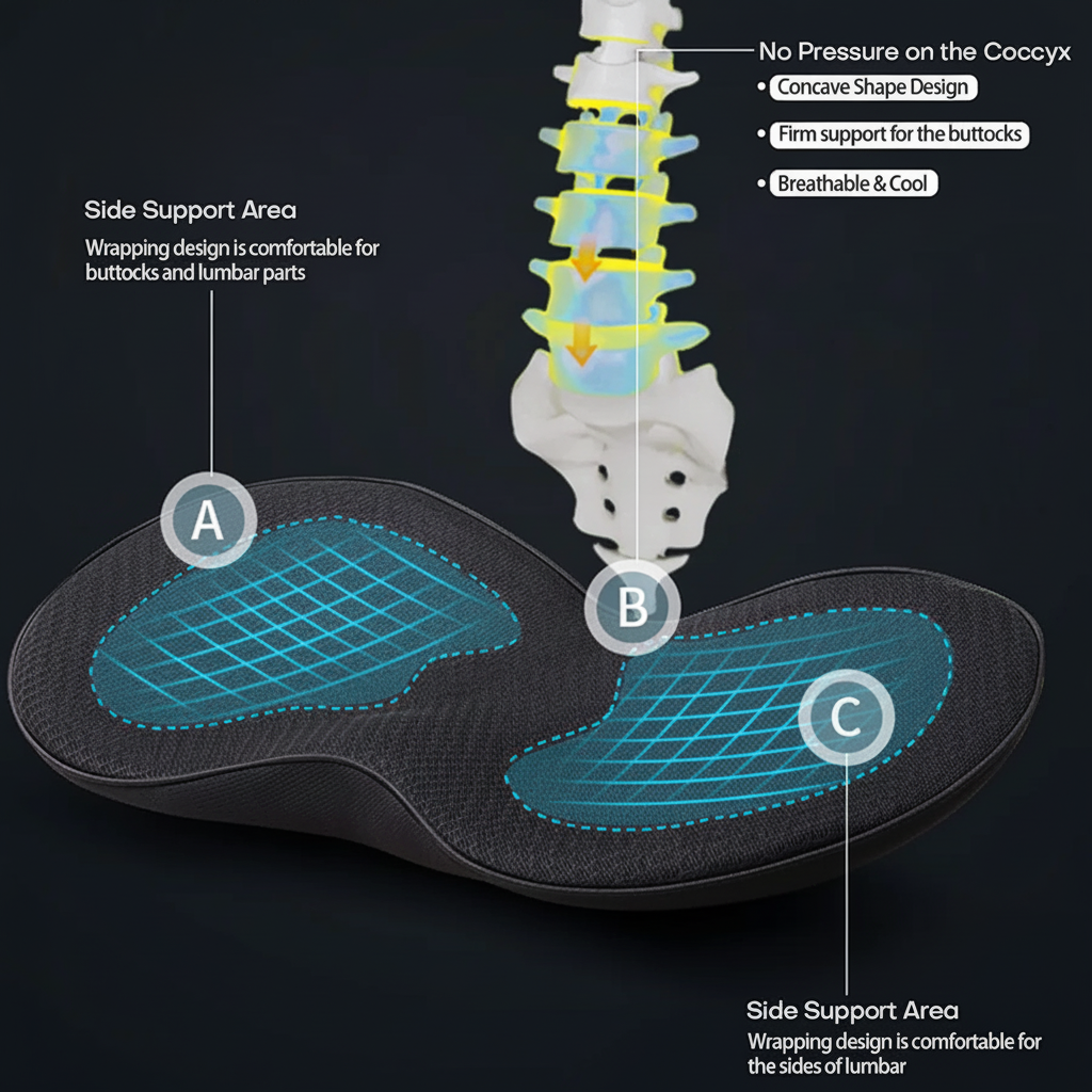 Car Seat Cushion with Ergonomic Contoured Support and Breathable Mesh Cover - Image 11
