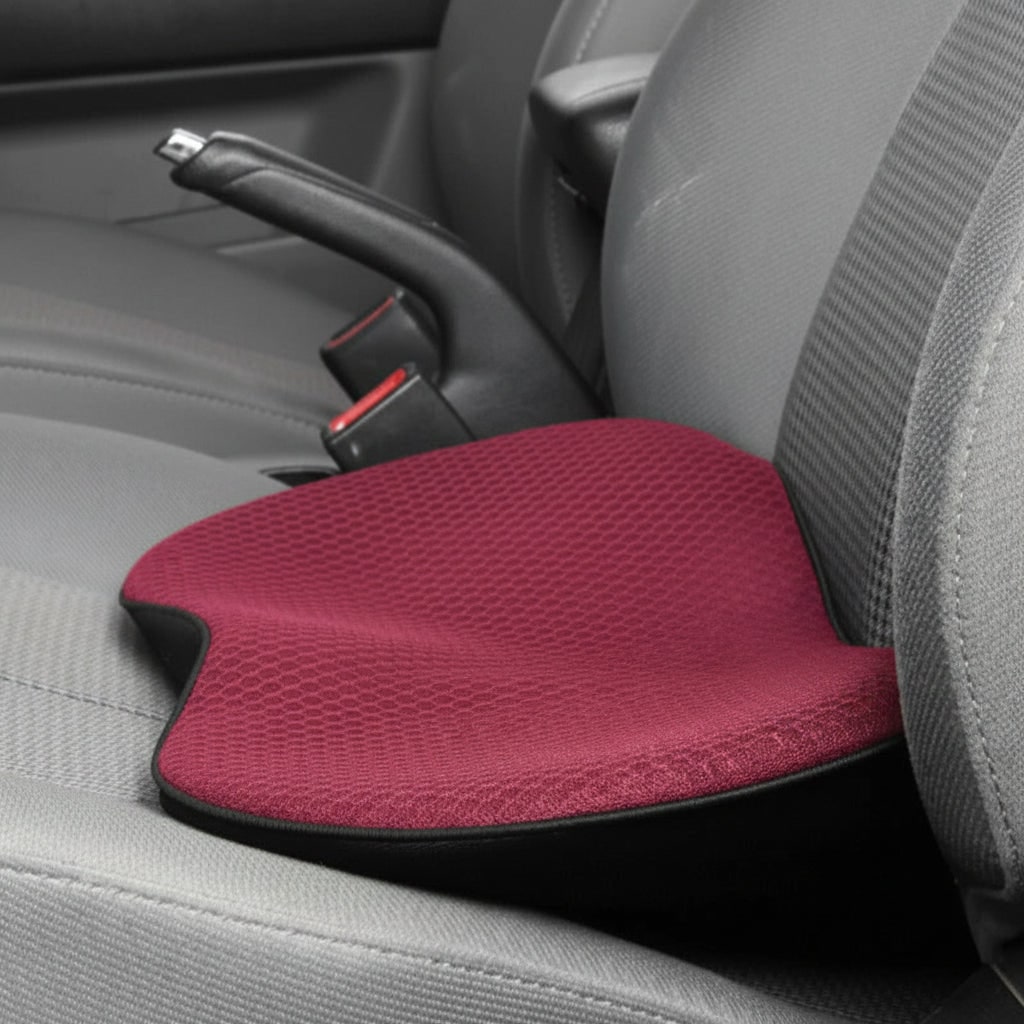 Car Seat Cushion with Ergonomic Contoured Support and Breathable Mesh Cover - Image 4