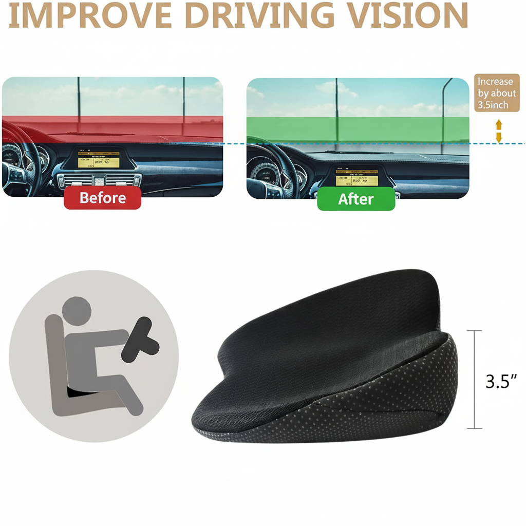 Car Seat Cushion with Ergonomic Contoured Support and Breathable Mesh Cover - Image 6
