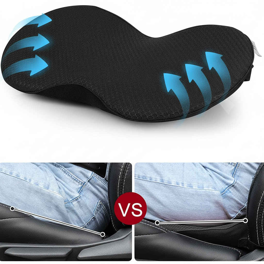 Car Seat Cushion with Ergonomic Contoured Support and Breathable Mesh Cover - Image 9