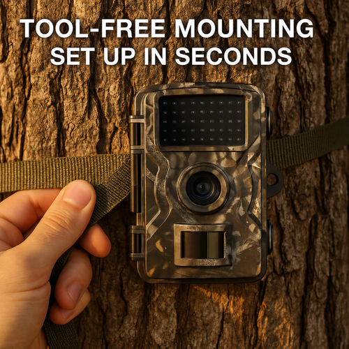 Cell Trail Camera with Night Vision and Waterproof Camouflage Design - Image 2