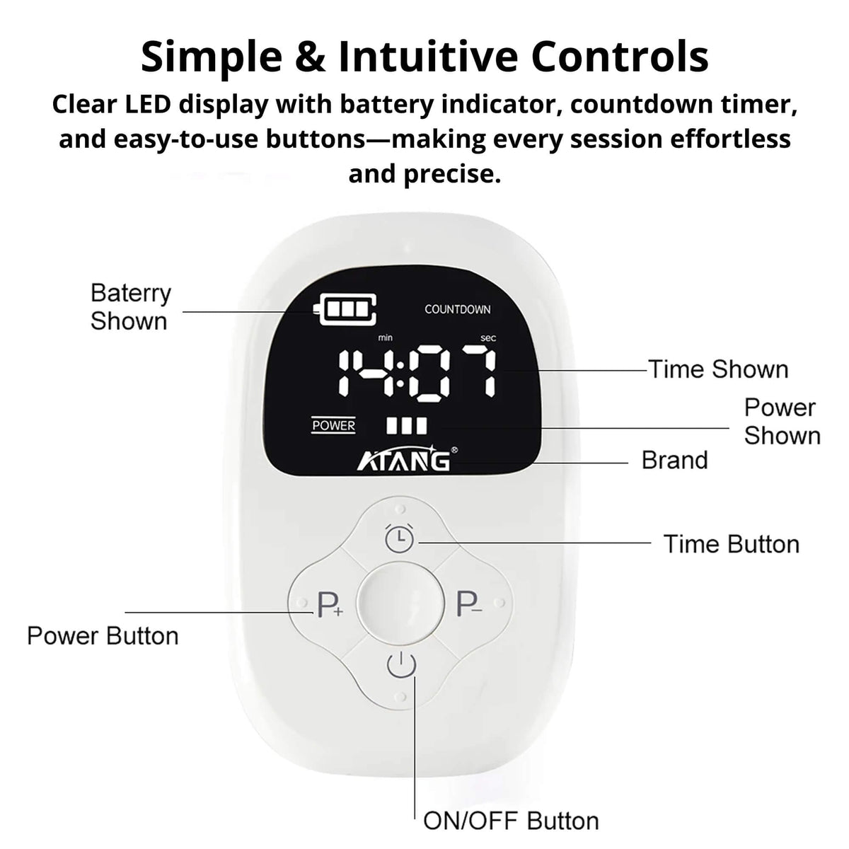Ces Electrotherapy Stimulator with Ear Clips and Countdown Timer Display - Image 5