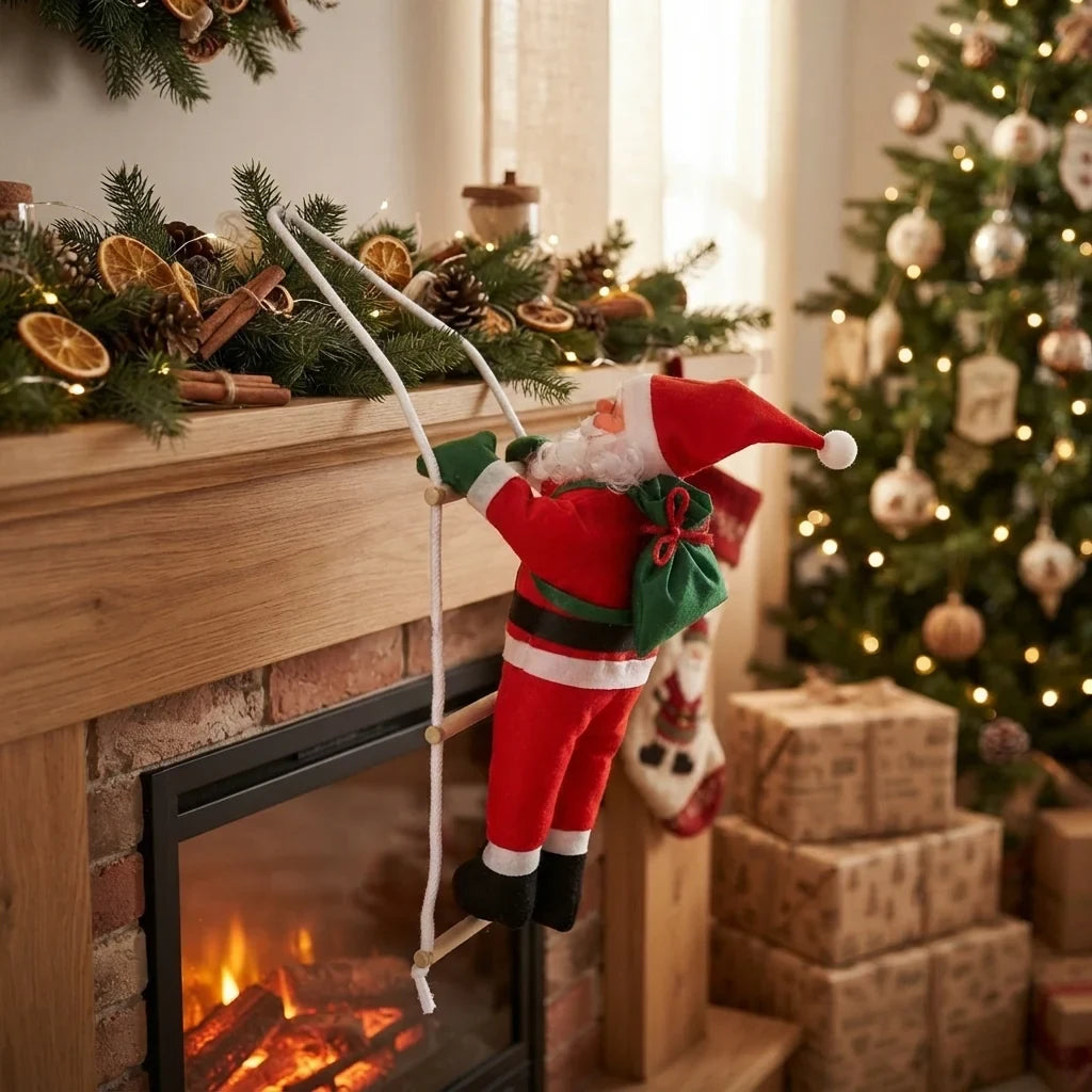 Christmas Decoration Climbing Santa with Rope Ladder Hanging Holiday Ornament - Image 5