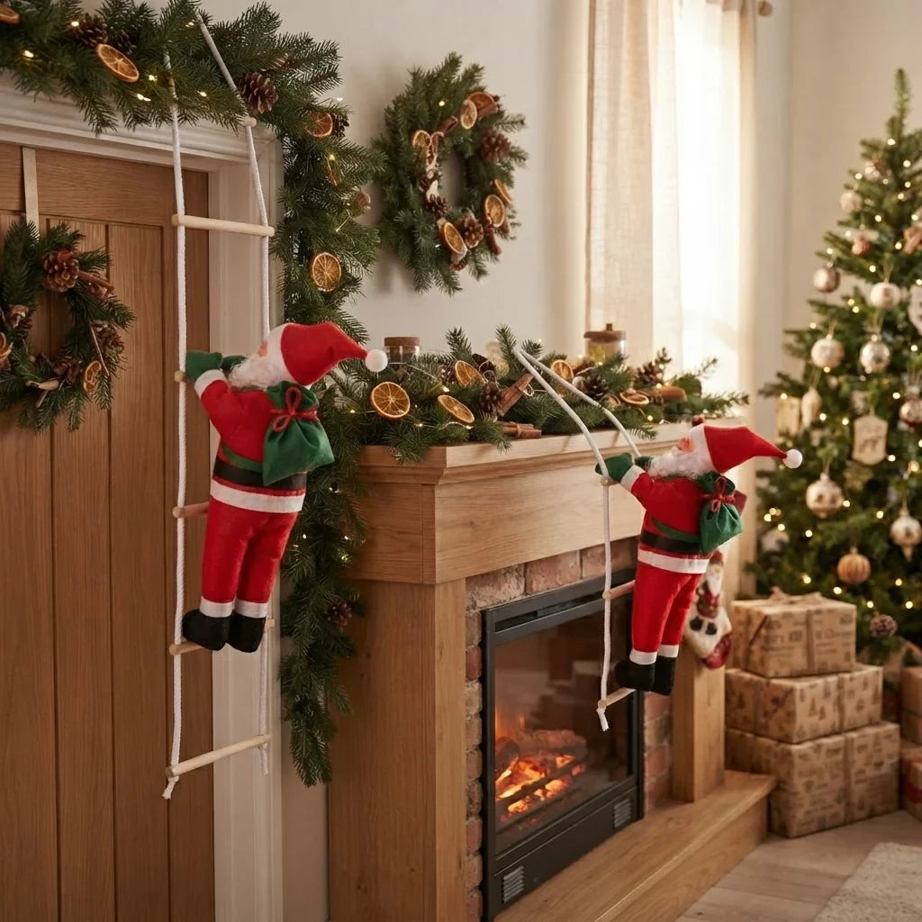 Christmas Decoration Climbing Santa with Rope Ladder Hanging Holiday Ornament - Image 6