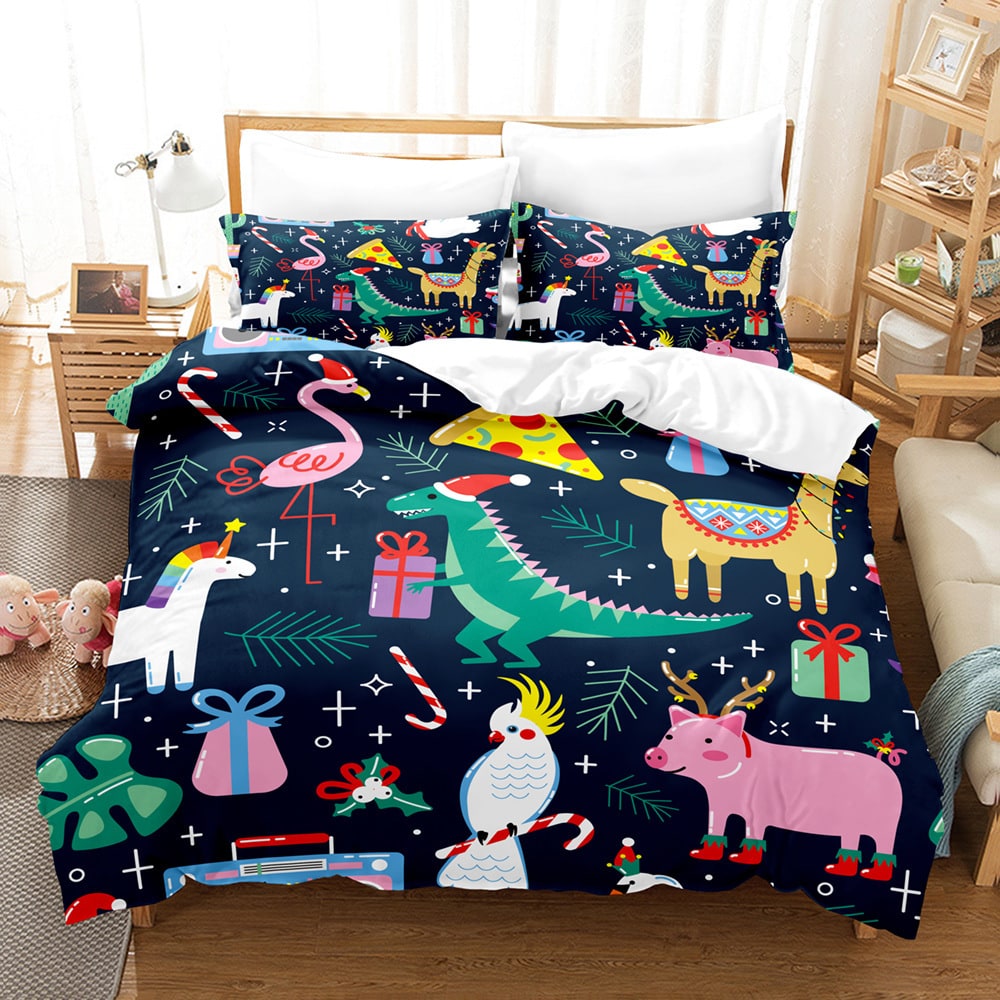 Christmas Digital Printed Duvet Cover Set with Pillowcases and Festive Holiday Bedding - Image 12