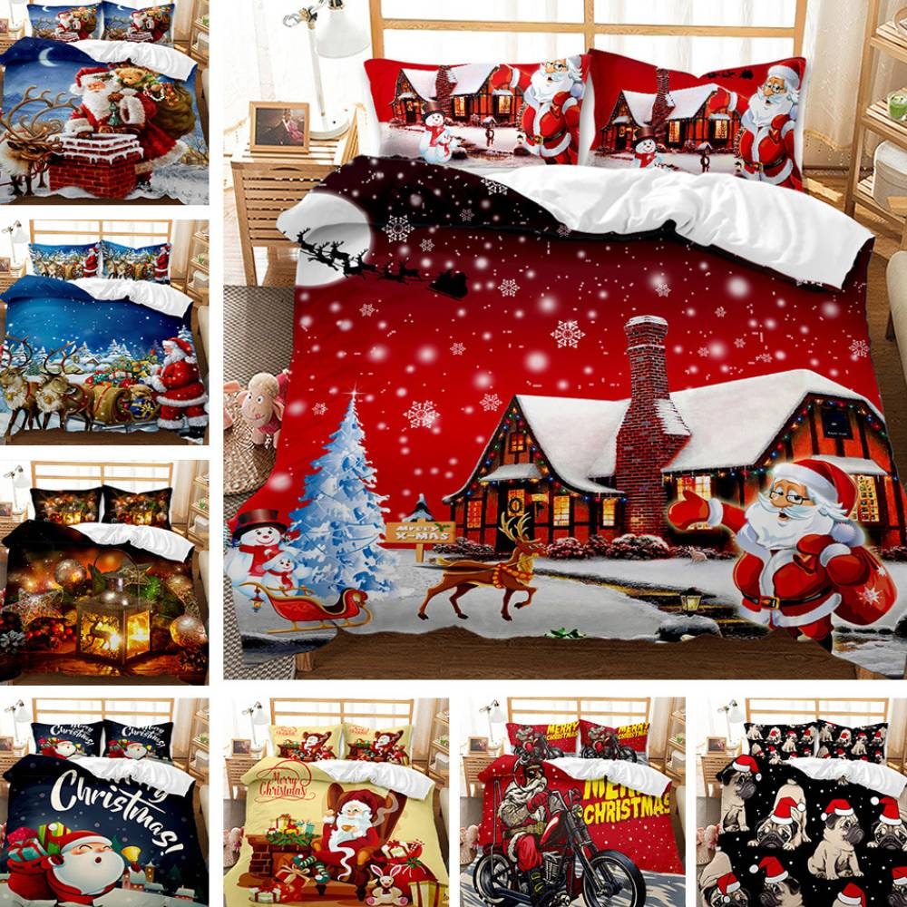 Christmas Duvet Cover Bedding Set with Matching Pillowcases and Digital Print - Image 1