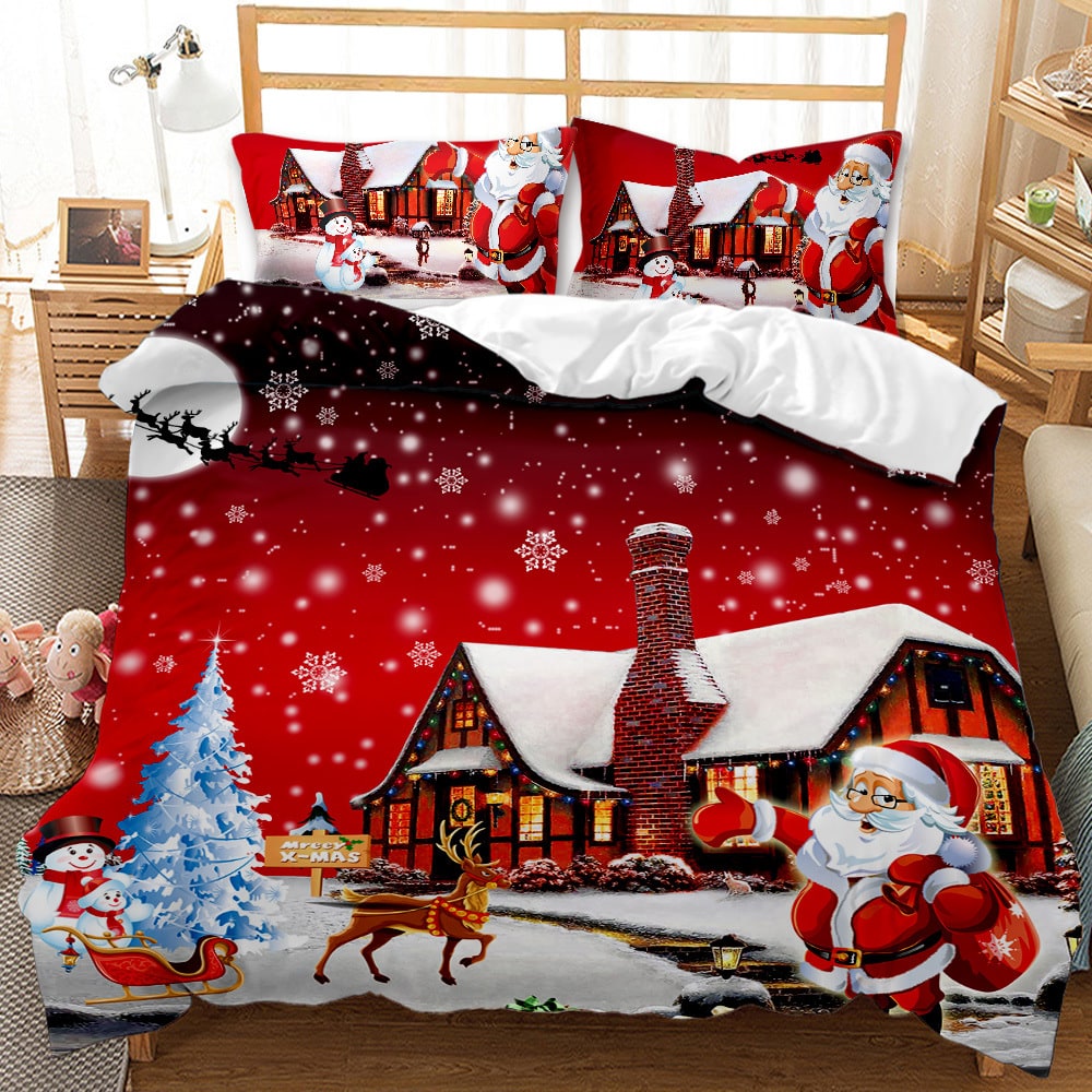 Christmas Duvet Cover Bedding Set with Matching Pillowcases and Digital Print - Image 10