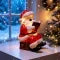 Christmas Night Light with LED Santa Claus Figurine Battery Powered Tabletop Decoration - Image 1