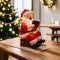 Christmas Night Light with LED Santa Claus Figurine Battery Powered Tabletop Decoration - Image 4