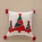 Christmas Pillow Cover Festive Decorative Square Throw with Embroidered Design - Image 2