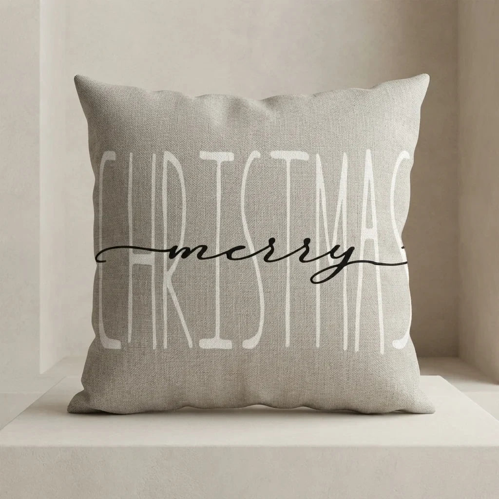 Christmas Pillow Covers Set of 4 with Hidden Zipper and Festive Holiday Prints - Image 1