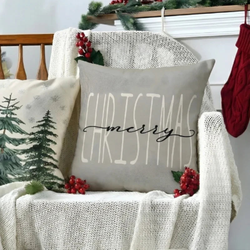 Christmas Pillow Covers Set of 4 with Hidden Zipper and Festive Holiday Prints - Image 2